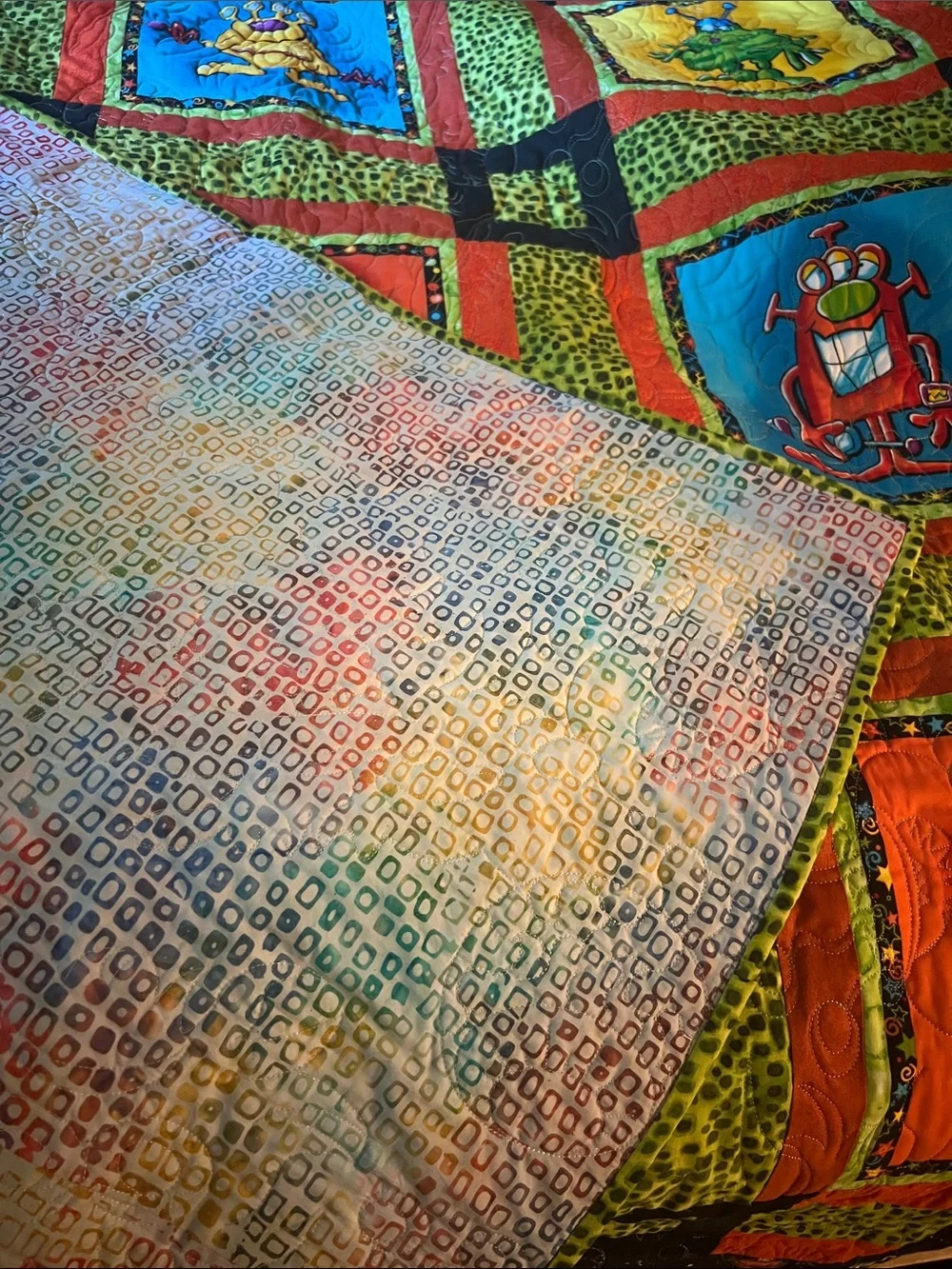 handmade alien quilt Cartoon Patchwork Quilt elaborate quilting design